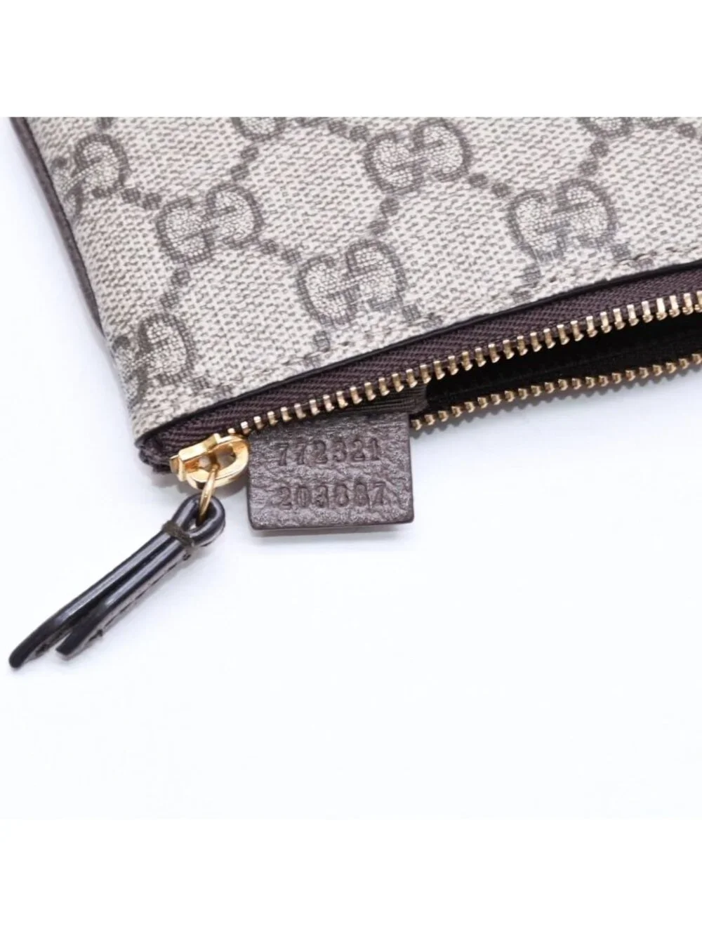 Gucci Coin Purse Case GG Pattern Canvas Gold